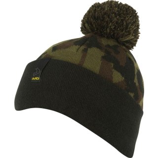 Avid Carp Black and Camo Bobble Hat