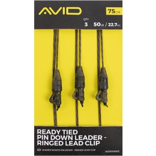 Avid Carp Ready Tied Pin Down Leader - Ringed Lead Clip