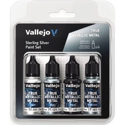 Vallejo True Metallic Metal Paint Set Sterling Silver