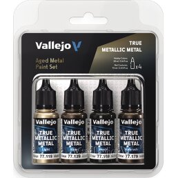 Vallejo True Metallic Metal Paint Set Aged Metal