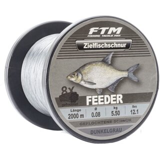 FTM Zielfischschnur geflochten Feeder Dunkelgrau