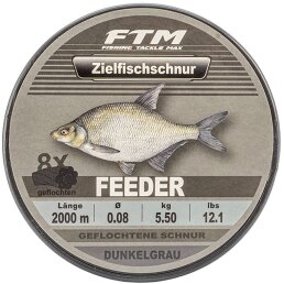 FTM Zielfischschnur geflochten Feeder Dunkelgrau