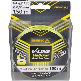 Seika Pro V-Line yellow geflochten 0,08 mm / 7,7 kg