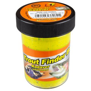 Trout Finder Bait Forellenteig Glitter Kadaver schwimmend Gelb