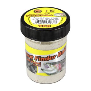 Trout Finder Bait Forellenteig Glitter Forelli-Pellet sinkend Weis