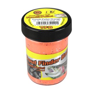 Trout Finder Bait Forellenteig Glitter Forelli-Pellet sinkend Orange