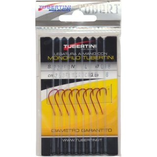 Haken Serie 22 gebunden rot 4 / 0,18mm