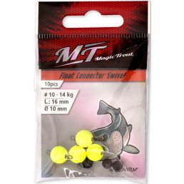 Magic Trout Float Connector Swivel gelb