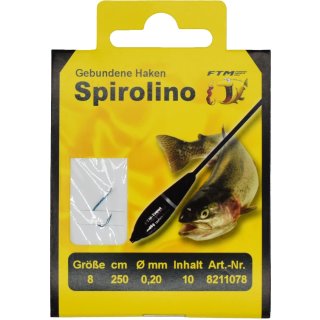 FTM Spirolino Haken gebunden 250 cm Gr. 8 / 0,20 mm