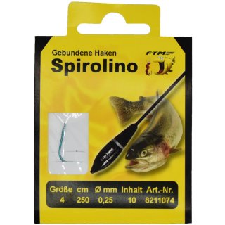 FTM Spirolino Haken gebunden 250 cm Gr. 4 / 0,25 mm