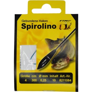 FTM Spirolino Haken gebunden 300 cm Gr. 4 / 0,25 mm