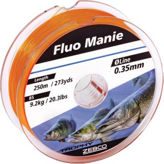 Zebco Angelschnur Trophy Fluo Manie 0,28 mm / 5,9 kg