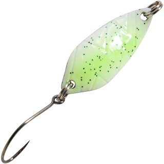 FTM Spoon Strike 2,1 g weiß - grün m. Glitter / silber