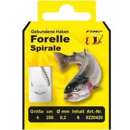 FTM Forelle Spirale Haken gebunden Gr. 2